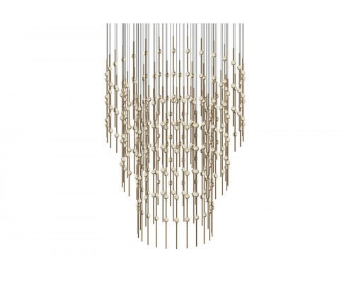 Sonneman Constellation Centaurus LED Chandelier - Satin Brass, Pyramid, Clear Faceted Acrylic Lens, 3000K