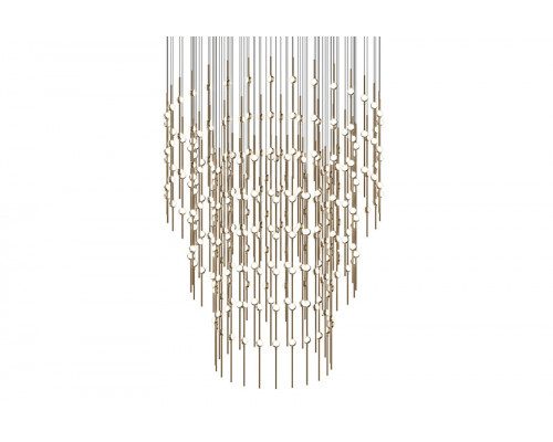 Sonneman Constellation Centaurus LED Chandelier - Satin Brass, Pyramid, Clear Faceted Acrylic Lens, 2700K