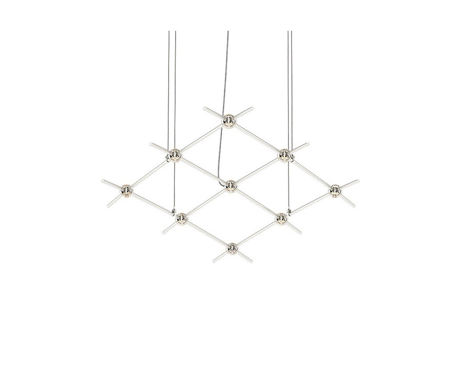 Sonneman Constellation Aquarius Chandelier - Satin Nickel, Minor, Clear Faceted Acrylic Lens, 3000K