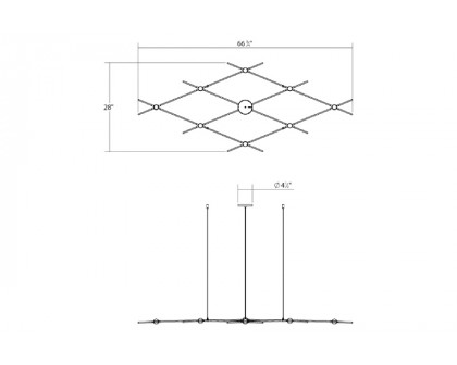 Sonneman Constellation Aquarius Chandelier - Satin Nickel, Minor, Clear Faceted Acrylic Lens, 3000K