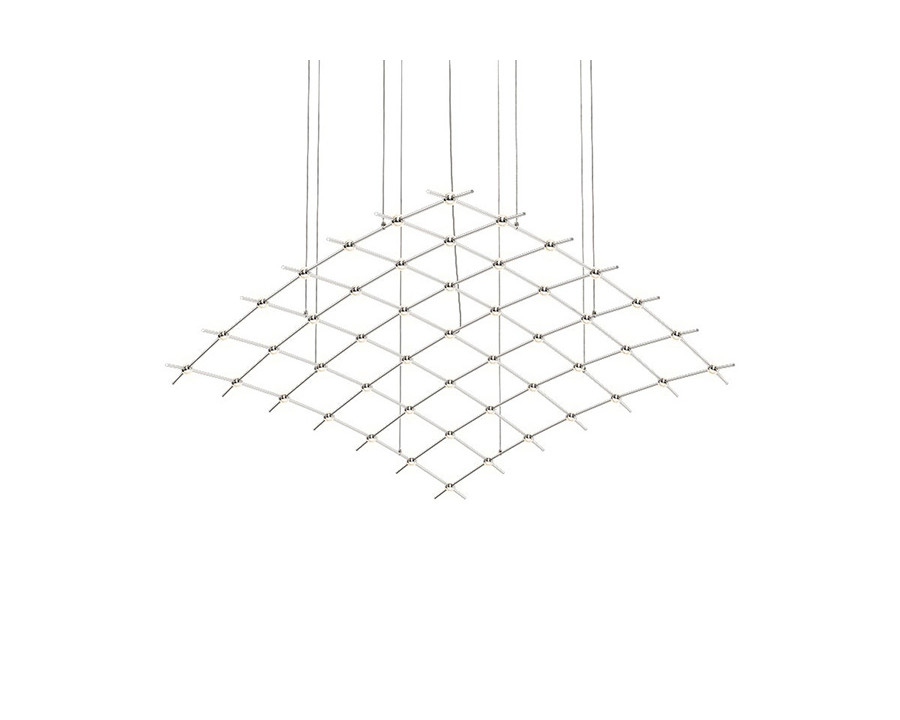 Sonneman Constellation Aquarius Chandelier - Satin Nickel, Major, Clear Faceted Acrylic Lens, 3000K