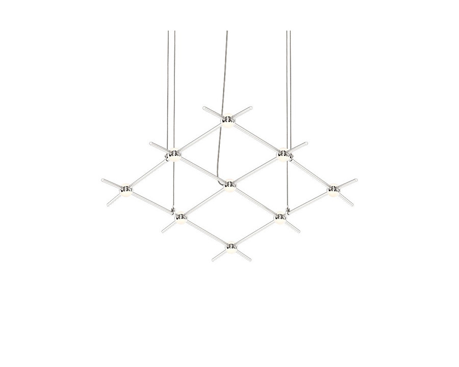 Sonneman Constellation Aquarius Chandelier - Satin Nickel, Minor, White Optical Acrylic Lens, 3000K