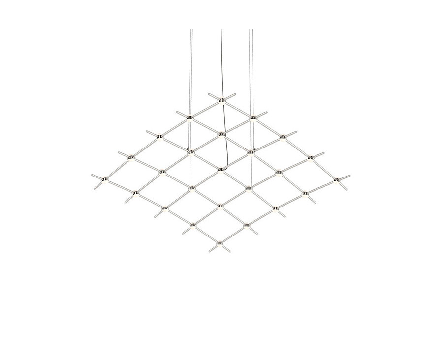 Sonneman Constellation Aquarius Chandelier - Satin Nickel, Medius, White Optical Acrylic Lens, 3000K