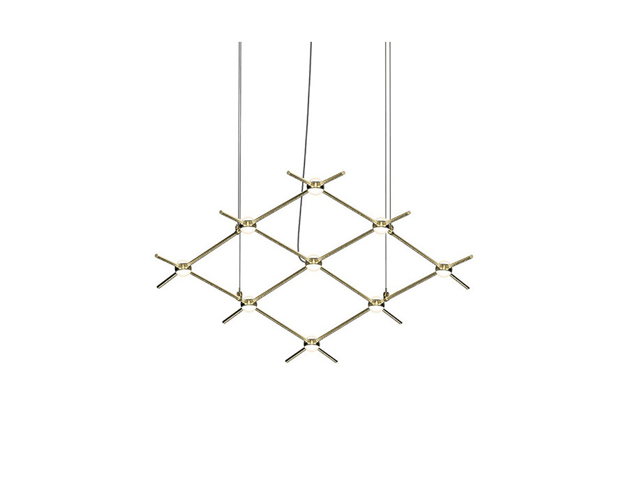 Sonneman Constellation Aquarius Chandelier - Satin Brass, Minor, White Optical Acrylic Lens, 3000K