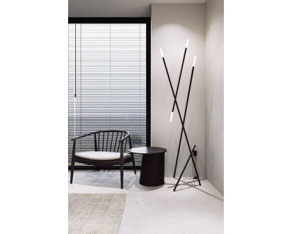 Sonneman Qux LED Floor Lamp - Satin Black