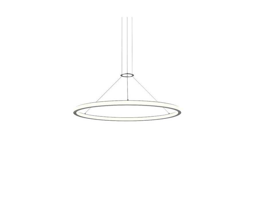 Sonneman Luna Round LED Pendant - Bright Satin Aluminum, 36" Round, 3000K