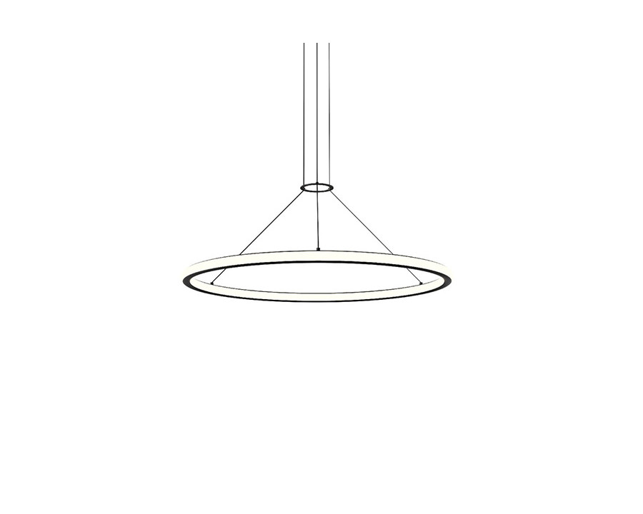 Sonneman Luna Round LED Pendant - Satin Black, 36" Round, 3000K