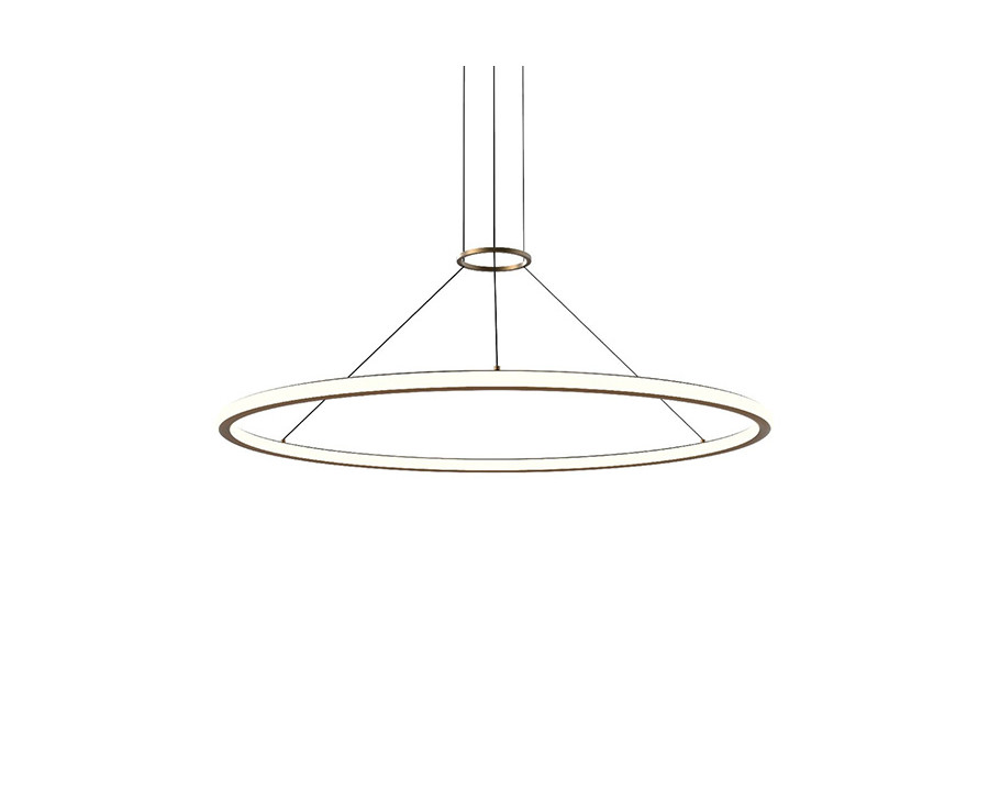 Sonneman Luna Round LED Pendant - Painted Brass, 48" Round, 3000K