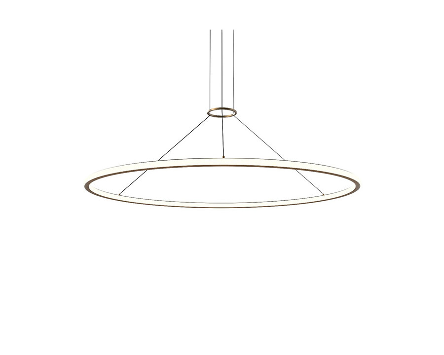 Sonneman Luna Round LED Pendant - Painted Brass, 60" Round, 3000K