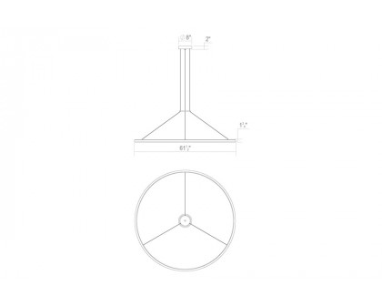 Sonneman Luna Round LED Pendant - Bright Satin Aluminum, 60" Round, 3000K