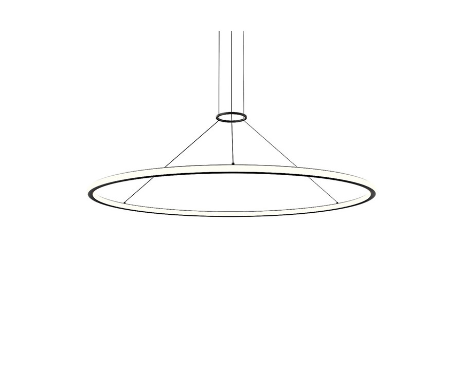 Sonneman Luna Round LED Pendant - Satin Black, 60" Round, 3000K