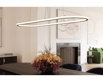 Sonneman Luna Round LED Pendant - Brass Finish, 36" Racetrack, 3000K