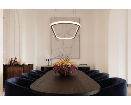 Sonneman Luna Round LED Pendant - Brass Finish, 36" Racetrack, 3500K