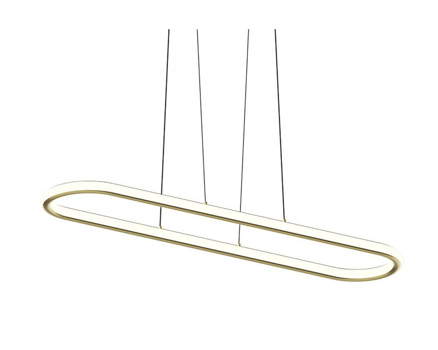 Sonneman Luna Round LED Pendant - Brass Finish, 48" Racetrack, 3000K