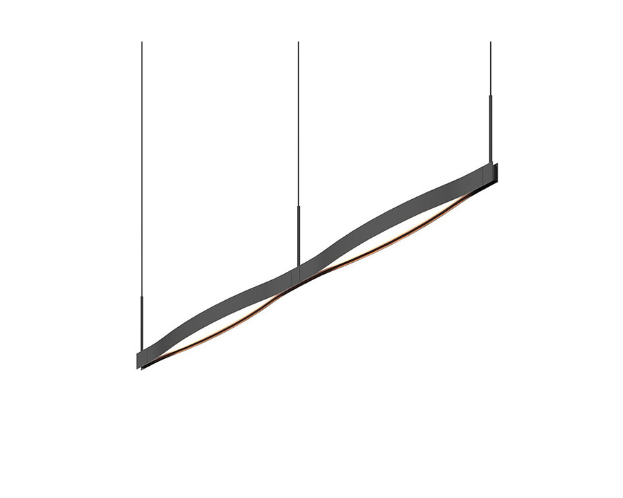 Sonneman Ola LED Pendant - Satin Black, Double Linear