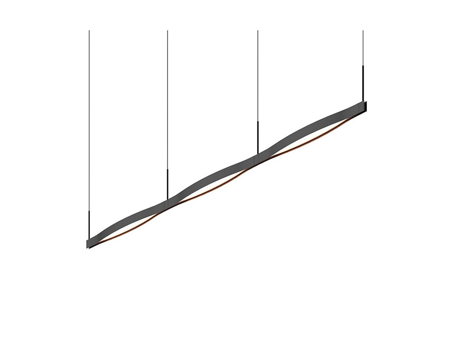 Sonneman Ola LED Pendant - Satin Black, Triple Linear