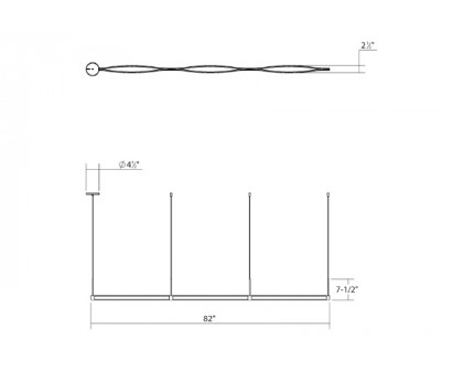 Sonneman Ola LED Pendant - Satin Black, Triple Linear