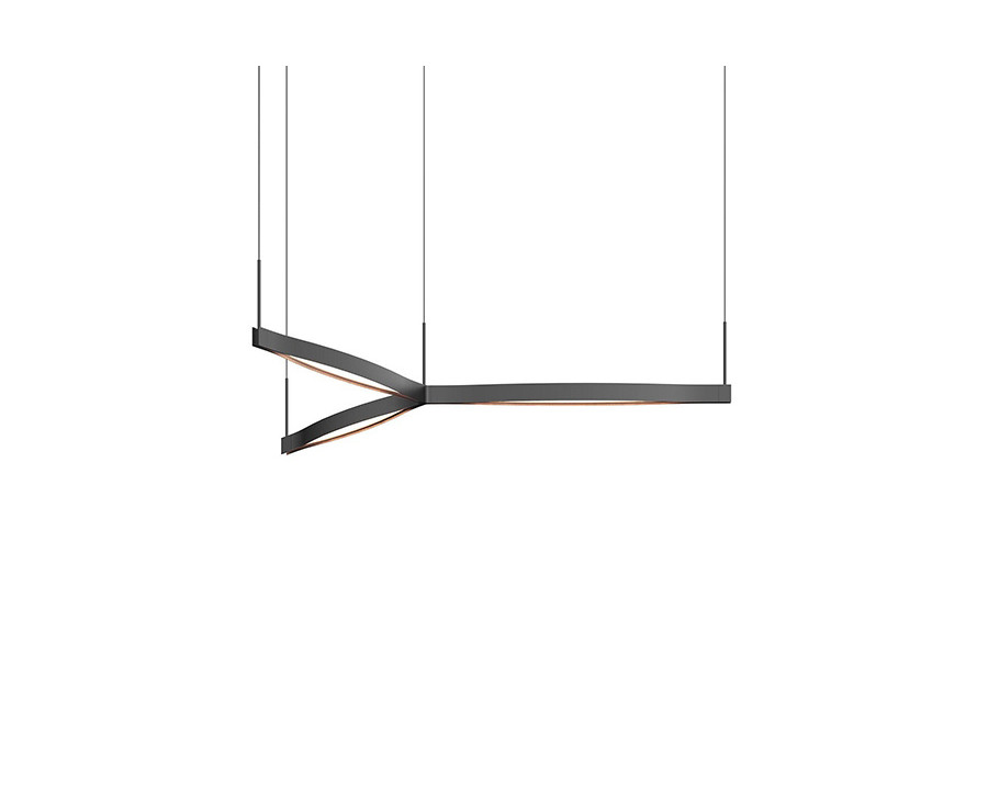 Sonneman Ola LED Pendant - Satin Black, Tri-Star