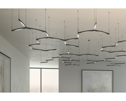 Sonneman Ola LED Pendant - Satin Black, Single Ring