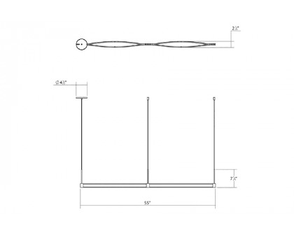 Sonneman Ola LED Pendant - Satin White, Double Linear