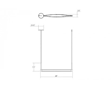 Sonneman Ola LED Pendant - Satin White, Single Linear