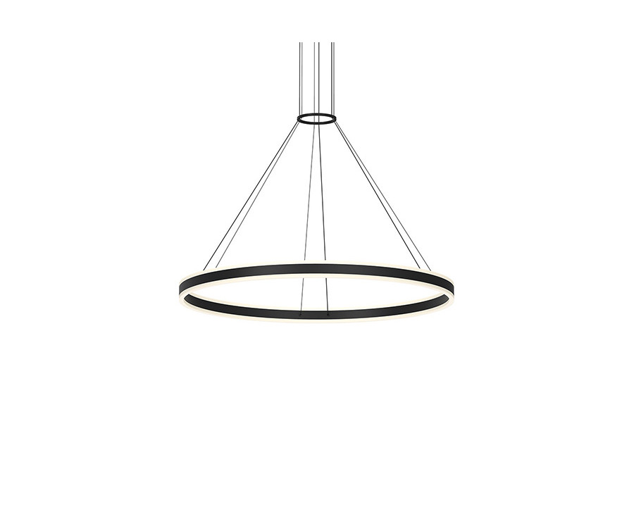 Sonneman Double Corona Ring Pendant - Satin Black, 48"