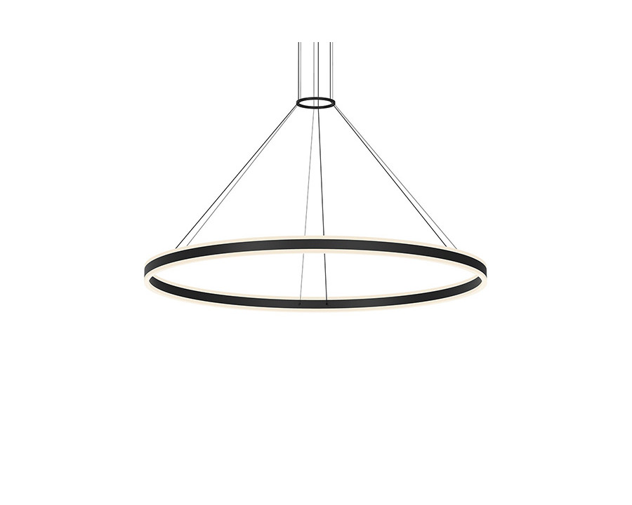 Sonneman Double Corona Ring Pendant - Satin Black, 60"