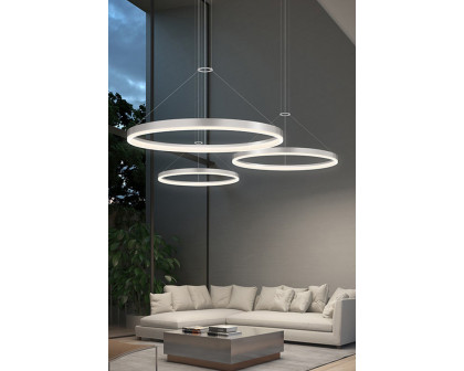 Sonneman Corona Ring LED Pendant - Bright Satin Aluminum, 6", 3000K