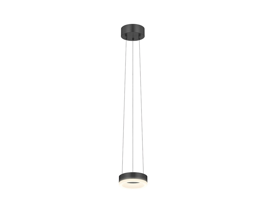 Sonneman Corona Ring LED Pendant - Satin Black, 6", 3000K