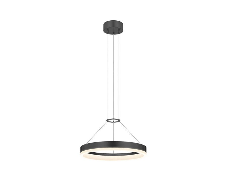 Sonneman Corona Ring LED Pendant - Satin Black, 16", 3000K