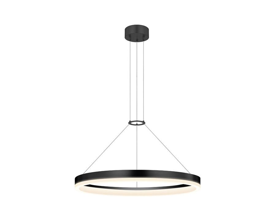 Sonneman Corona Ring LED Pendant - Satin Black, 24", 3000K