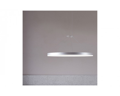 Sonneman Corona Ring LED Pendant - Bright Satin Aluminum, 32", 3500K