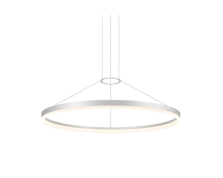 Sonneman Corona Ring LED Pendant - Bright Satin Aluminum, 48", 3000K