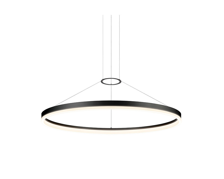 Sonneman Corona Ring LED Pendant - Satin Black, 48", 3000K