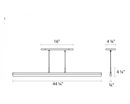 Sonneman Stiletto LED Pendant - Satin White, 44"