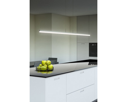 Sonneman Stiletto LED Pendant - Bright Satin Aluminum, 44"