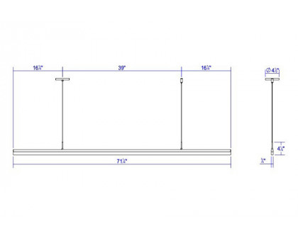 Sonneman Stiletto LED Pendant - Satin White, 72"