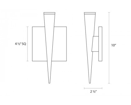 Sonneman Micro Cone LED Sconce - Bright Satin Aluminum