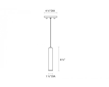 Sonneman Micro Tube LED Single Pendant - Bright Satin Aluminum