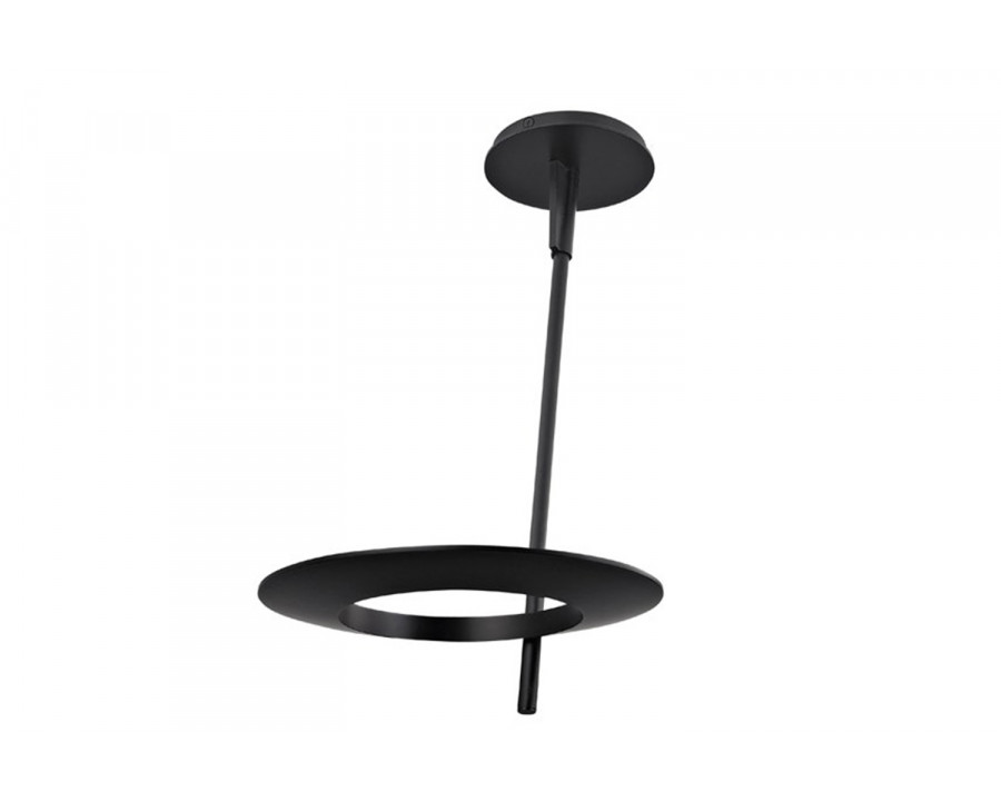 Sonneman Ringlo LED Ceiling Torchiere - Satin Black, 12"