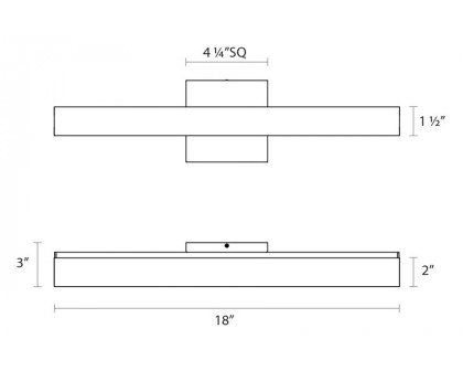 Sonneman SQ-bar LED Bath Bar - Satin Nickel, 18"