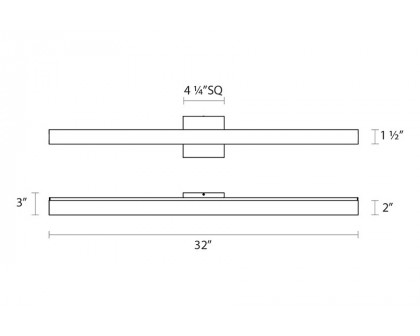 Sonneman SQ-bar LED Bath Bar - Polished Chrome, 32"