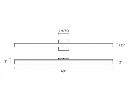 Sonneman SQ-bar LED Bath Bar - Polished Chrome, 40"