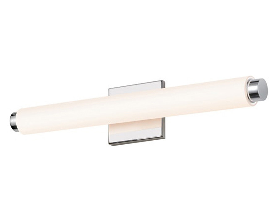 Sonneman Tubo Slim LED Bath Bar - Polished Chrome, 18", Drum Trim