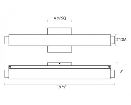 Sonneman Tubo Slim LED Bath Bar - Polished Chrome, 18", Drum Trim