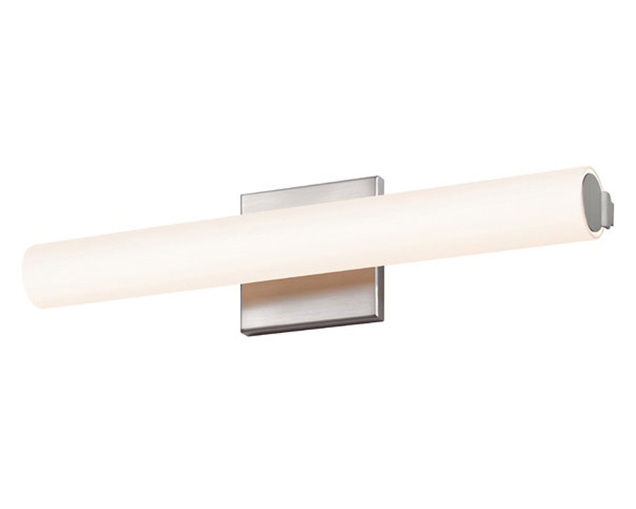 Sonneman Tubo Slim LED Bath Bar - Satin Nickel, 18", Flat Trim