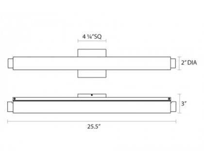 Sonneman Tubo Slim LED Bath Bar - Polished Chrome, 24", Drum Trim