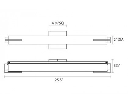 Sonneman Tubo Slim LED Bath Bar - Polished Chrome, 24", Spine Trim