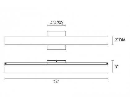 Sonneman Tubo Slim LED Bath Bar - Satin Nickel, 24", Flat Trim