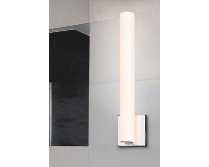 Sonneman Tubo Slim LED Sconce - Polished Chrome, 12", Drum Trim